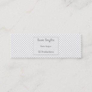 Simplistic Light Grey Small Dot Pattern Slimline Mini Business Card