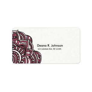 Simplistic Minimalist Black and Purple Medallion Label