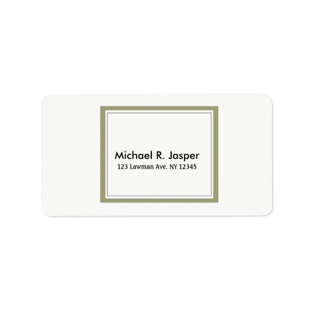 Simplistic Minimalist Gold Frame Label (Front)