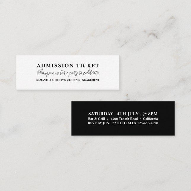 Simplistic & Modern Admission Ticket (Front/Back)