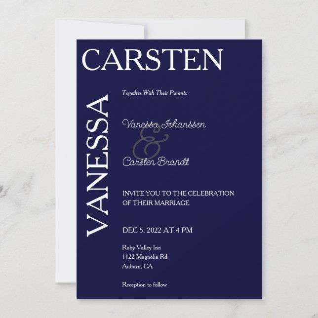 Simplistic Modern Glam Wedding  Invitation (Front)