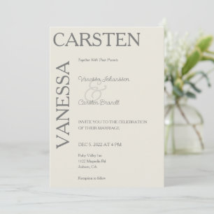 Simplistic Modern Glam Wedding  Invitation
