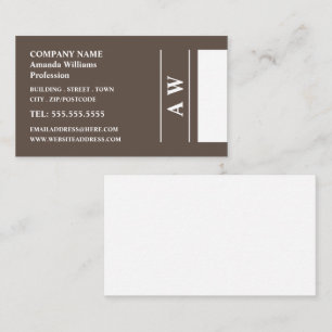 Simplistic Monogram, Minimalist Business Card
