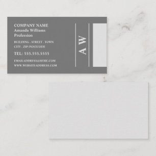 Simplistic Monogram, Minimalist Business Card