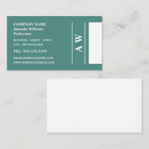 Simplistic Monogram, Minimalist Business Card