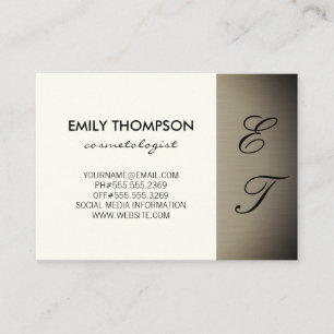 Simplistic Monogram (off yellow) Appointment Card