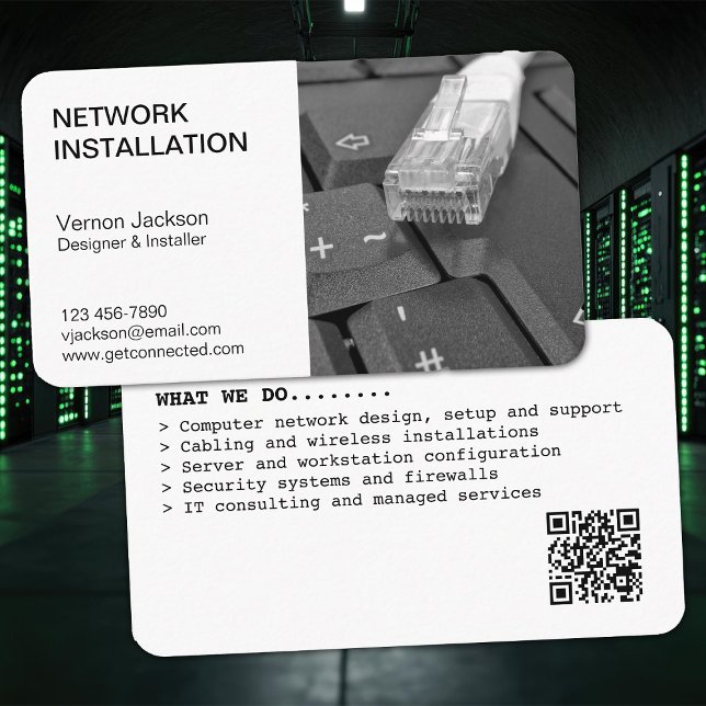 Simplistic Network Installation Company Business Card (Creator Uploaded)
