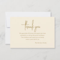 Simplistic Sympathy Thank You Card