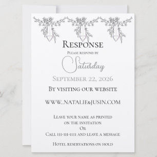 Simplistic/Trendy Metallic Silver Response Card