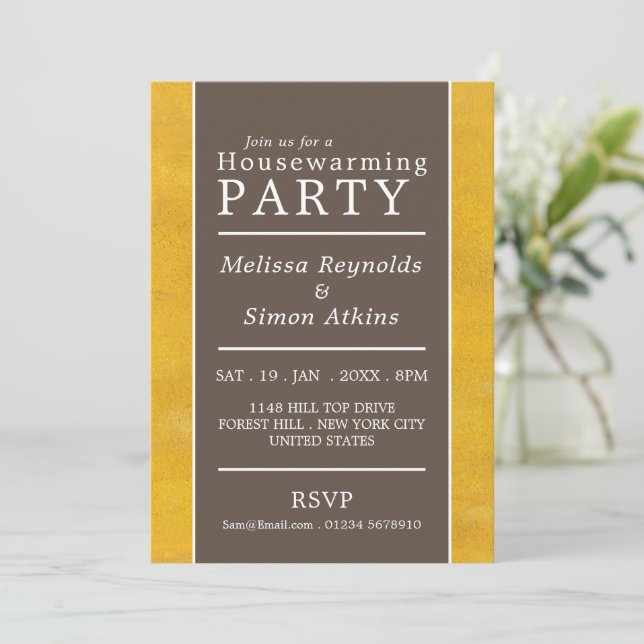 Simplistic Typography, Housewarming Party Invite (Standing Front)