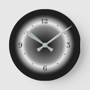Simplistic White /Grey Illuminated Ring Design Round Clock
