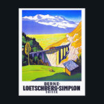 Simplon Pass Switzerland vintage travel Postcard<br><div class="desc">Simplon Pass Switzerland vintage travel Postcard</div>