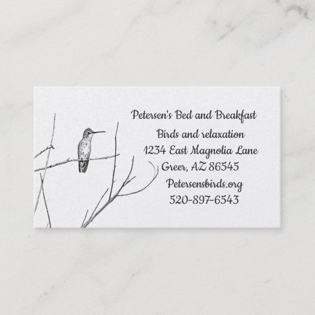 Simply a Hummingbird on a Stick Business Card (Front)