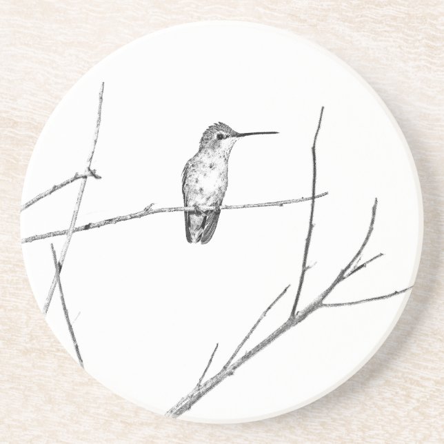 Simply a Hummingbird on a stick Coaster (Front)