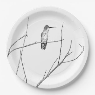 Simply a Hummingbird on a stick Paper Plate
