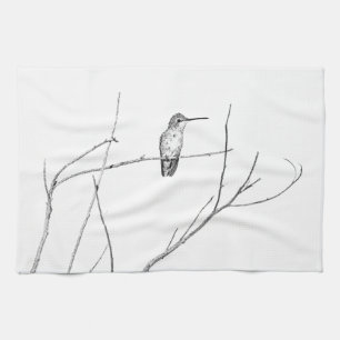 Simply a Hummingbird on a stick Tea Towel