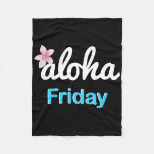 Simply aloha Friday' Plumeria Hawaiian Vacation Lu Fleece Blanket