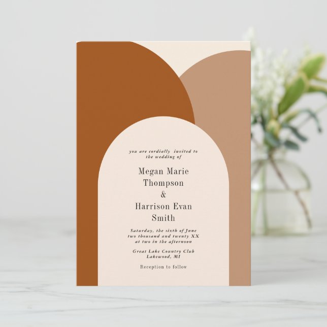 Simply Arches Wedding Invitation (Standing Front)