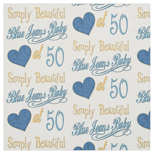 Simply Beautiful 50th Birthday Fabric (Swatch)