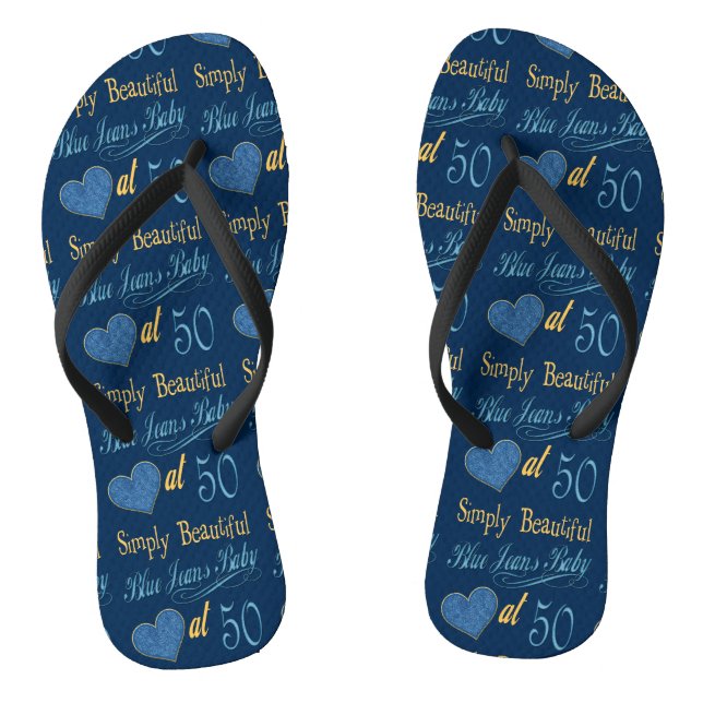 Simply Beautiful 50th Birthday Jandals (Footbed)