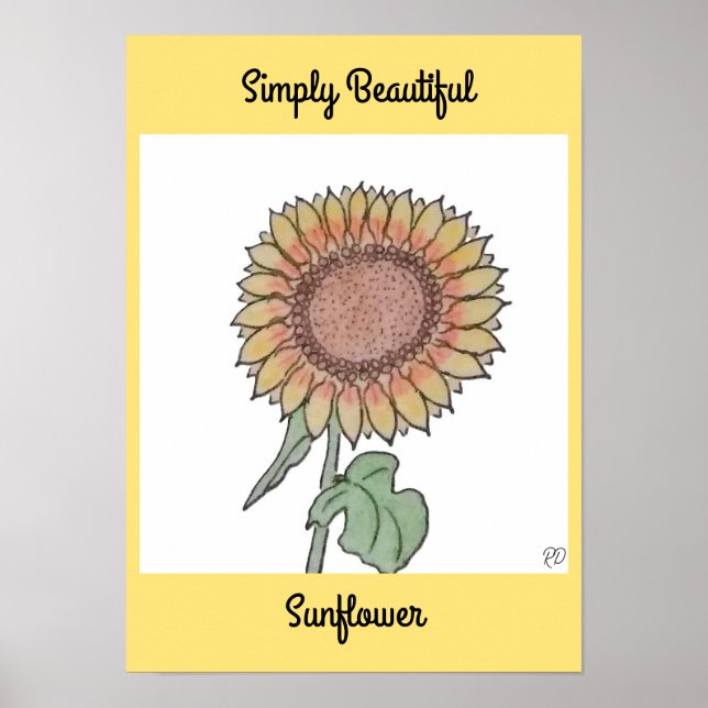 Simply Beautiful Sunflower Poster (Front)