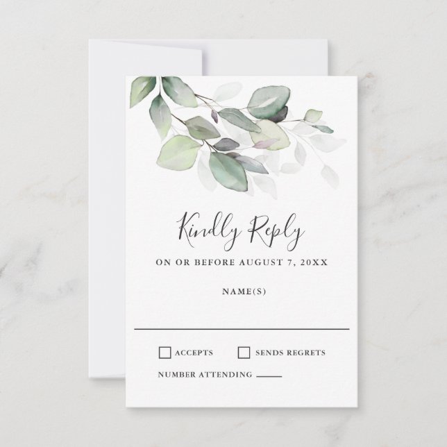 Simply Beautiful Wedding RSVP Card (Front)