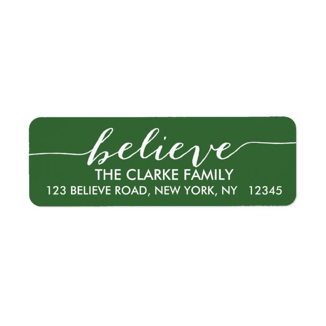 Simply Believe Green White Holiday Greeting (Front)