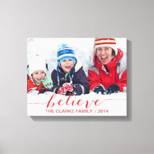 Simply Believe Holiday Greetings Canvas Print