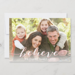Simply Believe Holiday Photo Card Red