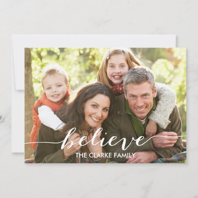 Simply Believe Script | Holiday Photo Card (Front)