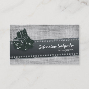 Simply Black and White Photographer Camera Lens Business Card