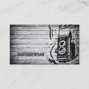 Simply Black and White Photographer Camera Lens Business Card
