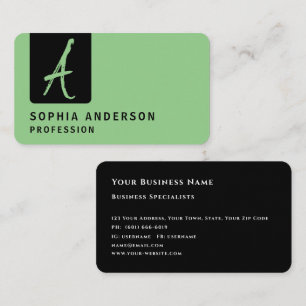 Simply Black Corporate Professional Horizontal Bus Business Card