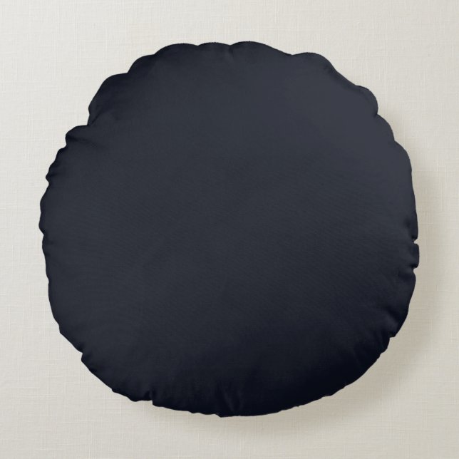 Simply Black Round Throw Pillow (16") (Front)