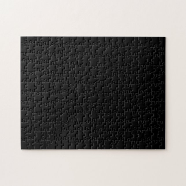 Simply Black Solid Colour Customise It Jigsaw Puzzle (Horizontal)