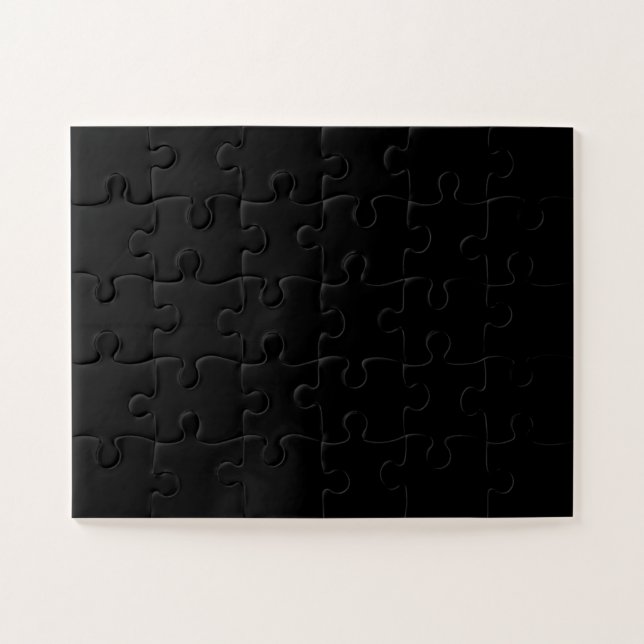Simply Black Solid Colour Customise It Jigsaw Puzzle (Horizontal)