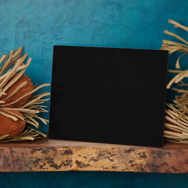 Simply Black Solid Colour Customise It Plaque (Side)