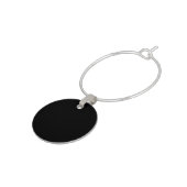 Simply Black Solid Colour Customise It Wine Charm (Side)