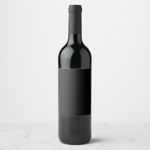 Simply Black Solid Colour Customise It Wine Label