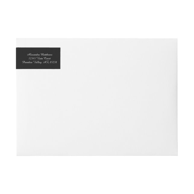 Simply Black Solid Colour Customise It Wrap Around Label (Front)