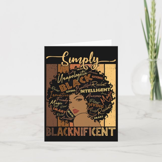 Simply Blacknificent Magic Juneteenth Girl Afro Wo Card (Front)