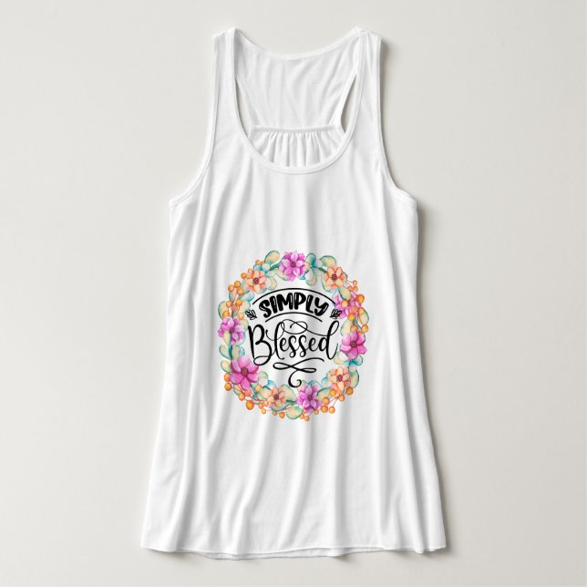 Simply Blessed Floral Wreath Singlet (Design Front)