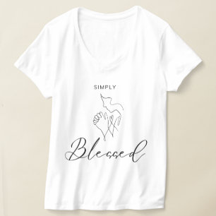 Simply Blessed Minimalist Christian Line Drawing T-Shirt