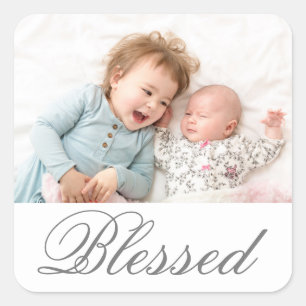 Simply Blessed Photo - Square Sticker