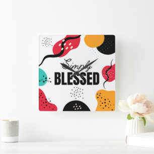 Simply Blessed Wall Clock