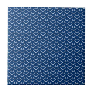 Simply Blue Japanese Wave Pattern Tile