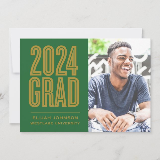 SIMPLY BOLD 2024 GRAD PHOTO GRADUATION INVITATION (Front)