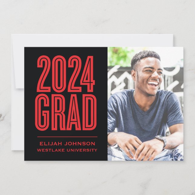 SIMPLY BOLD 2024 GRAD PHOTO GRADUATION INVITATION (Front)
