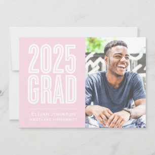 SIMPLY BOLD 2025 GRAD PHOTO GRADUATION INVITATION