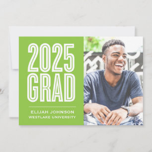 SIMPLY BOLD 2025 GRAD PHOTO GRADUATION INVITATION